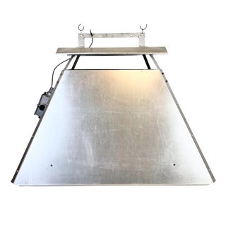 Large Industrial Factory Pendant Lamp in Silver from Elektrosvit, 1970s For Sale