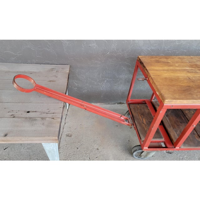 Industrial Rolling Cart With Retractable Handle For Sale - Image 4 of 15