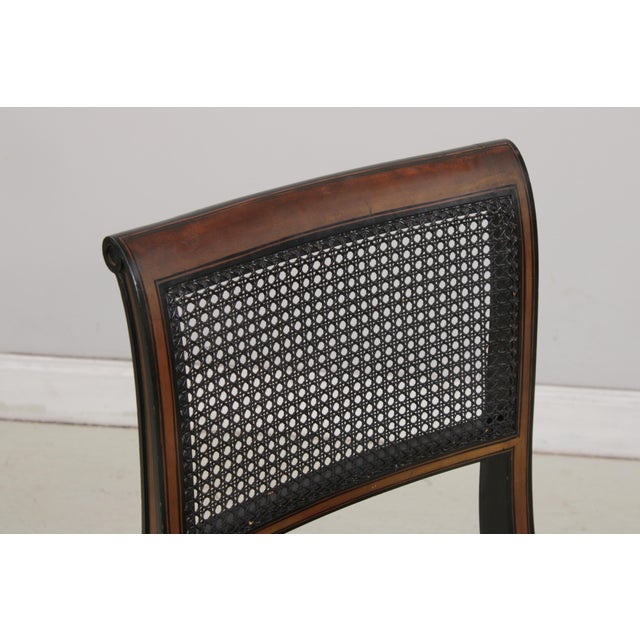 Brown Set of 4 Vintage Regency Cane Back Dining Chairs For Sale - Image 8 of 18