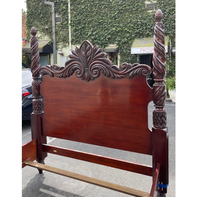 19th C Style Ralph Lauren Mahogany Four Poster Full Size Bed Frame