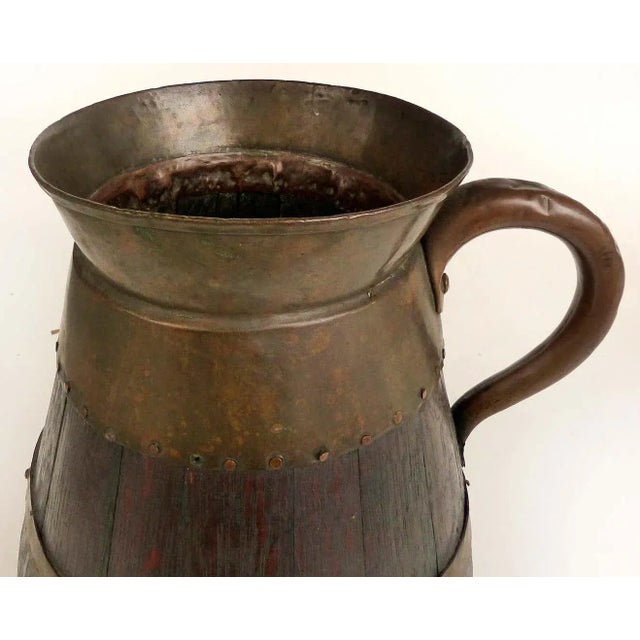 Wood Antique European Oak and Copper Handled Peat Bucket For Sale - Image 7 of 10