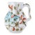 Rustic Hand-Painted Porcelain Pitcher With Autumnal Orange Petals For Sale