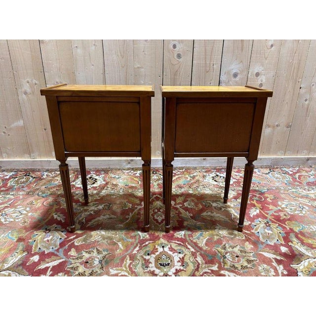 Wood Louis XVI Bedside Tables, Set of 2 For Sale - Image 7 of 8