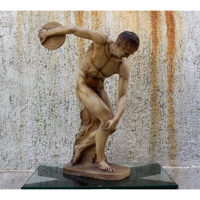 Brown Discobolus sculpture circa 1950s For Sale - Image 8 of 8