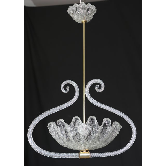Charming Art Deco Pendant Chandelier by Ercole Barovier, 1940s For Sale - Image 9 of 14