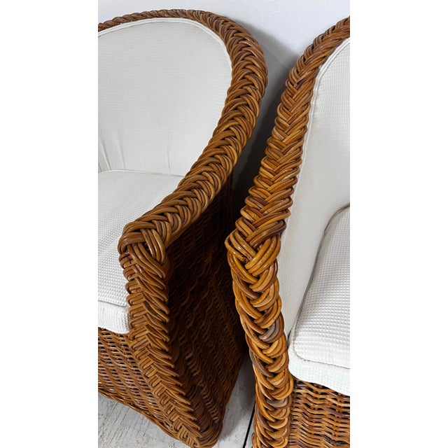 Vintage Braided Wicker Dining Set- Table and 4 Chairs For Sale In Tampa - Image 6 of 12