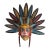 Vintage Ixcateopan Cuauhtemoc Folk Art Dance Mask, Hand Carved Mexican, 24x24" For Sale