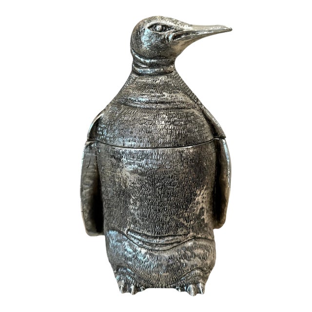 Mid Century Mauro Manetti Silver-Plated Penguin Ice Bucket For Sale
