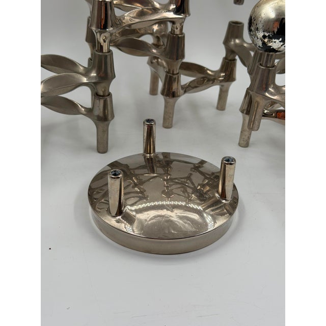 Mid-Century Modern Nickel-Plated Modular Candleholder Set from Stoff & Nagel, 1950s, Set of 19 For Sale - Image 11 of 18