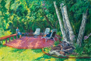 'Happy Hour' by Benjamin Eisenstat, 1955; Philadelphia Academy of Fine Art, American Watercolor Society