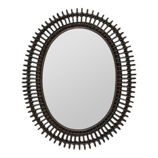 Harrison Oval Rattan Loop Wall Mirror For Sale