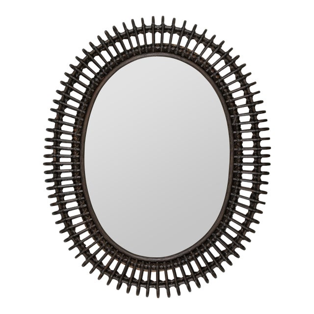 Harrison Oval Rattan Loop Wall Mirror For Sale