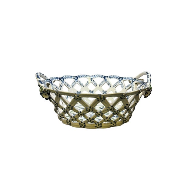 Antique Pierced Ceramic Basket from Booths of England, 1890s For Sale - Image 4 of 11