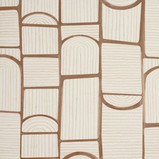 Schumacher Bloomsbury Wallcovering In Teak For Sale