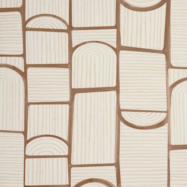 Schumacher Bloomsbury Wallcovering In Teak For Sale