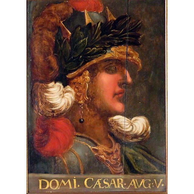 Early 19th Century Grand Tour Italian Portrait Painting Of Caesar