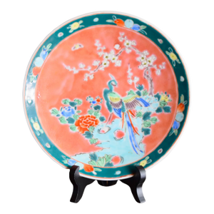 Japanese Nippon Peacock Hand-Painted Porcelain Plate