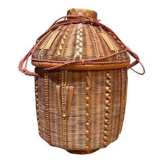 Decorative Vintage Woven Basket After Mimura Chikuho For Sale