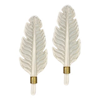 Murano Sconces with Brass Elements, 1990, Set of 2 For Sale