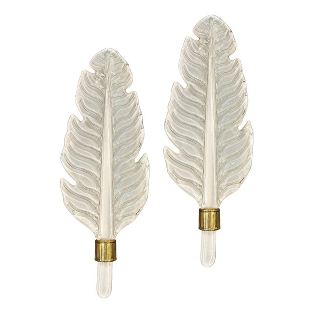 Murano Sconces with Brass Elements, 1990, Set of 2 For Sale