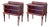 20th Century Pair of French Raspberry Red Wooden Two drawers Nightstands For Sale