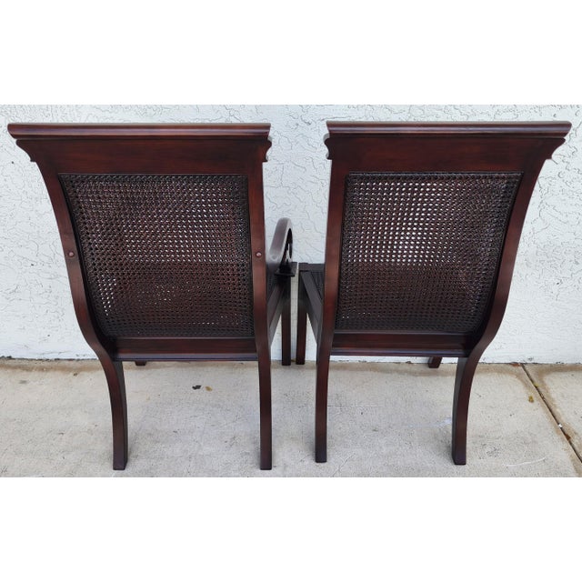 Stanley British Colonial Dining Chairs American Craftsman Collection Set of 6 For Sale - Image 15 of 18