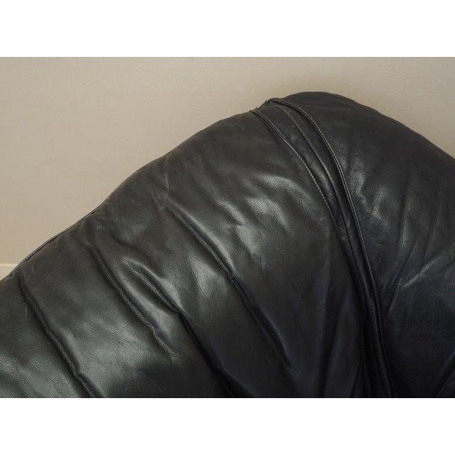 Animal Skin Italian Black Leather Sofa, 1960s For Sale - Image 7 of 18