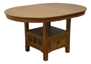 Sunny Designs Rustic Oak Counter Height Dining Table W. Self Storing Leaf in Golden Brown Finish