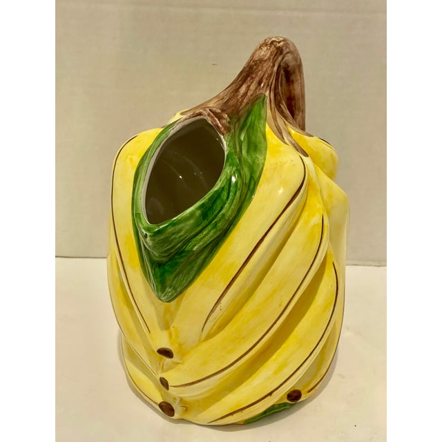 Italian Vintage Banana Glazed Ceramic Pitcher For Sale In West Palm - Image 6 of 8