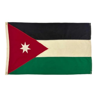 Small Vintage Cotton Flag of Jordan For Sale