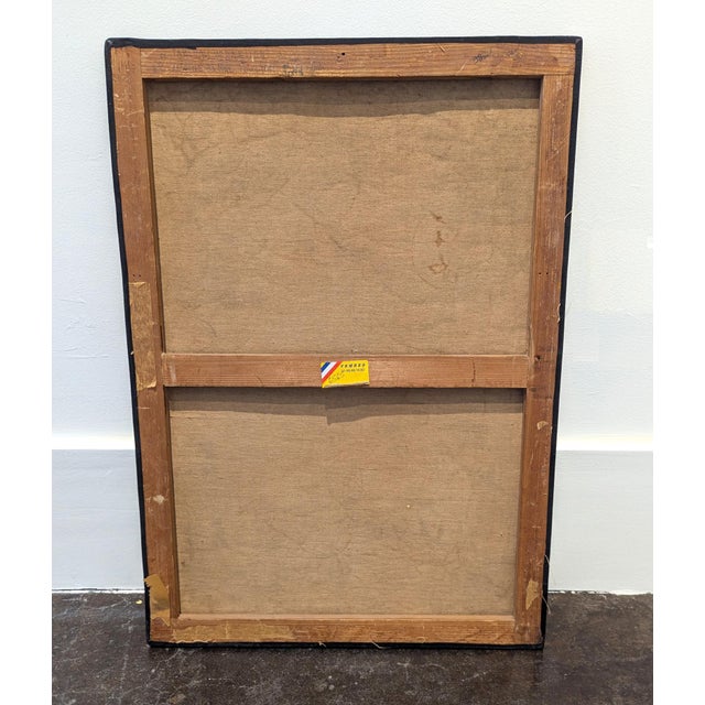 Textile French Impressionist Provence Plaza Scene Street Scene Painting Early 20th For Sale - Image 7 of 7