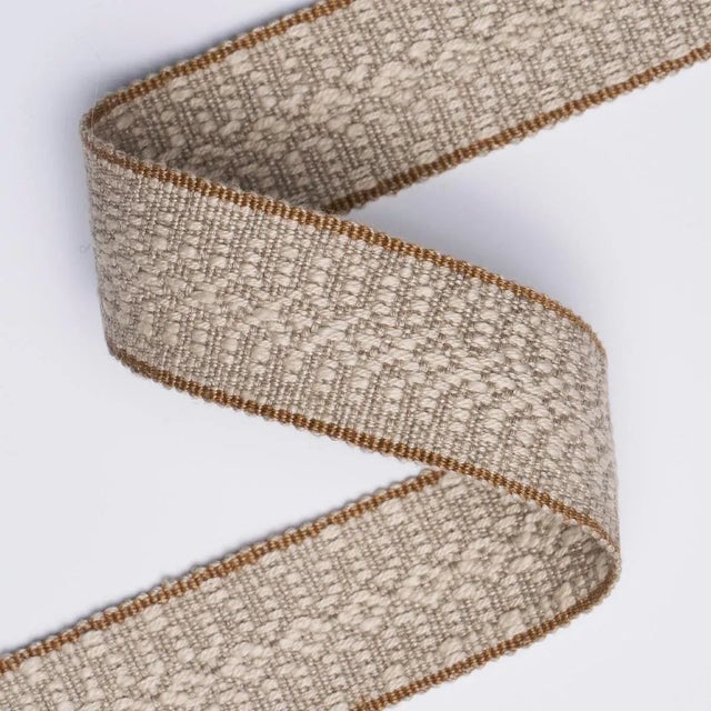 Contemporary Schumacher Helena Linen Cotton Tape In Natural For Sale - Image 3 of 3