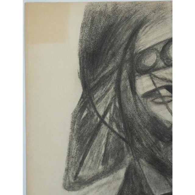 Marcel Mouly, Figure with a Hat, Charcoal For Sale - Image 7 of 10