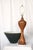 Wood 1960s Very Large Burlwood Lamp With Green Pleated Shade For Sale - Image 7 of 13