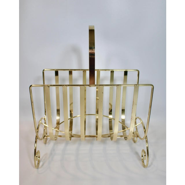 1960s Vintage French Brass Magazine Rack For Sale - Image 4 of 12