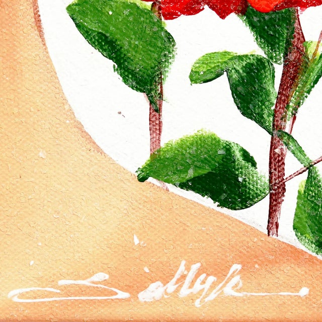 2020s Red Roses 1 - Original Sally K Figurative Original Artwork by Sally K For Sale - Image 5 of 9