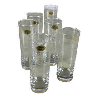 Crystal and Silver Glasses, 1970s, Set of 6 For Sale
