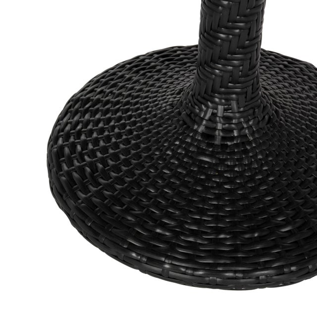 Modern Rattan Bistro Table in Black Rattan For Sale - Image 3 of 5