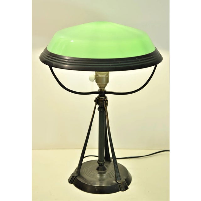 Swedish Grace Bronze Patinated Metal and Glass Table Lamp, Sweden For Sale - Image 4 of 13