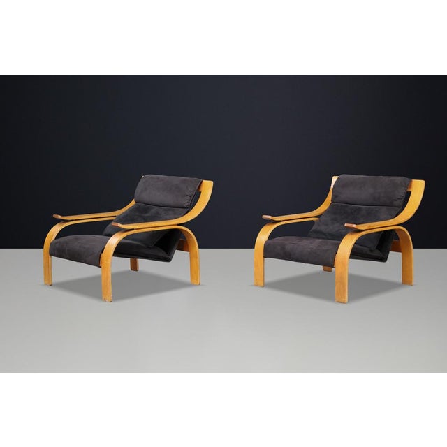 Woodline Lounge Chairs attributed to Marco Zanuso for Arflex, Italy, 1960s, Set of 2 For Sale - Image 6 of 11
