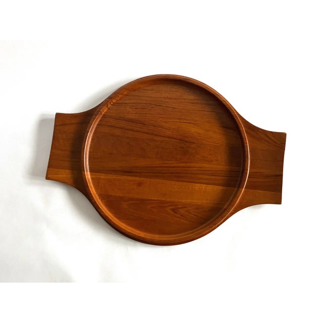 1960s Danish Modern Teak Handled Serving Tray and Bowl by Jens Quistgaard for Dansk For Sale - Image 9 of 11