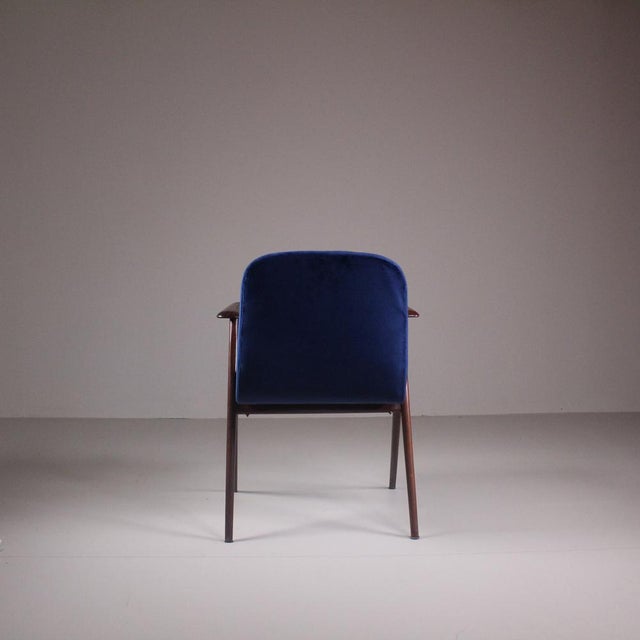 Set of Vintage Blue Velvet Chairs For Sale - Image 10 of 15