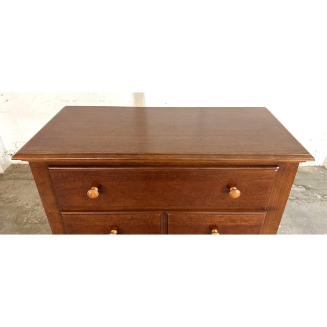 Brown Late 20th Century Cherry Tall Chest of Drawers With Paneled Drawer Fronts For Sale - Image 8 of 12