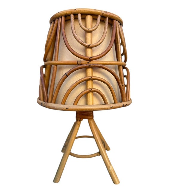 Mid-Century Modern Mid-Century French Rattan and Wicker Table Lamps attributed to Louis Sognot, 1960s, Set of 3 For Sale - Image 3 of 13