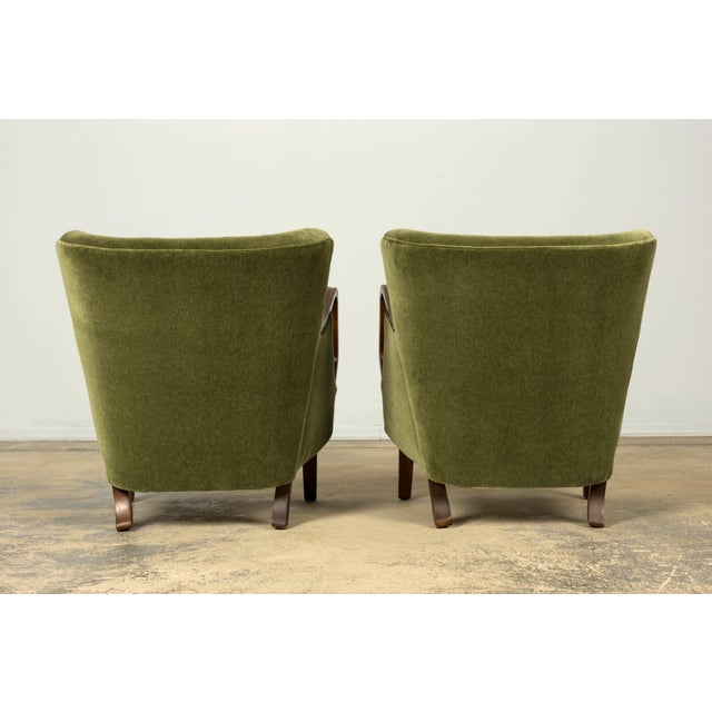 Danish Art Deco Lounge Chairs by Alfred Christensen, Walnut & Mohair, 1940s For Sale - Image 18 of 18