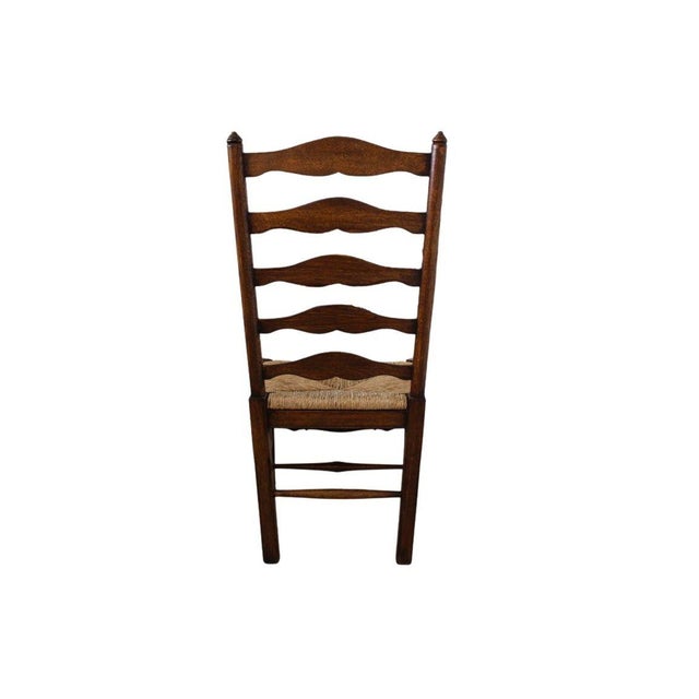 Vintage Ladderback Rush Seat Side Chairs Set of 6 For Sale In Miami - Image 6 of 17