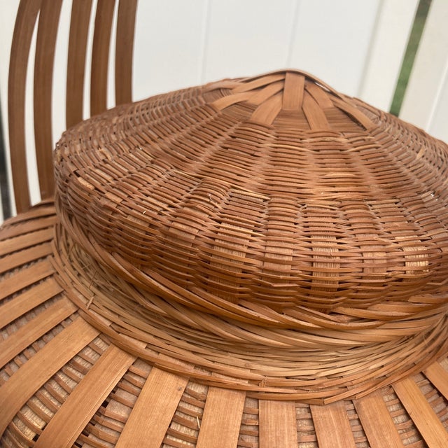 Mid 20th Century Mid-20th Century Chinese Lidded Bamboo Wedding Basket For Sale - Image 5 of 12