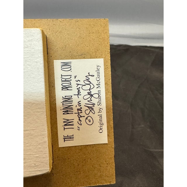 2020s Sharon McGauley Original Signed Oil Painting "Captain Tony's" Tiny Painting Project For Sale - Image 5 of 9