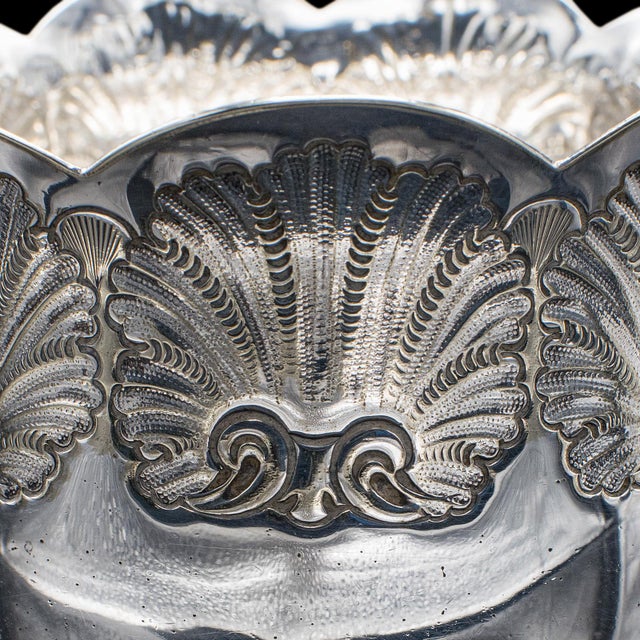 Silver Antique Sugar Bowl, English, Silver Plate, Table Dish, Montieth Style, Victorian For Sale - Image 8 of 12