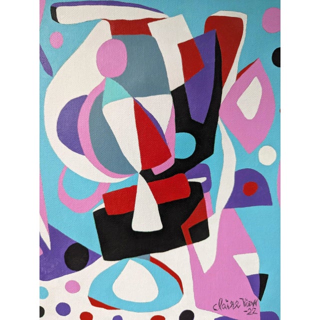 Contemporary Abstract "Morning Blues", Small Unframed Oil Painting, 2022 For Sale - Image 6 of 11